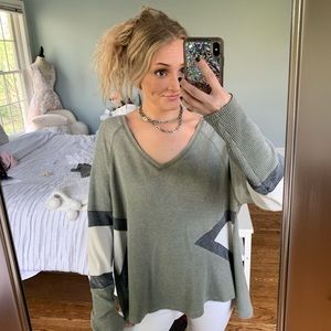 We the free (Free people) geometric waffle sweater